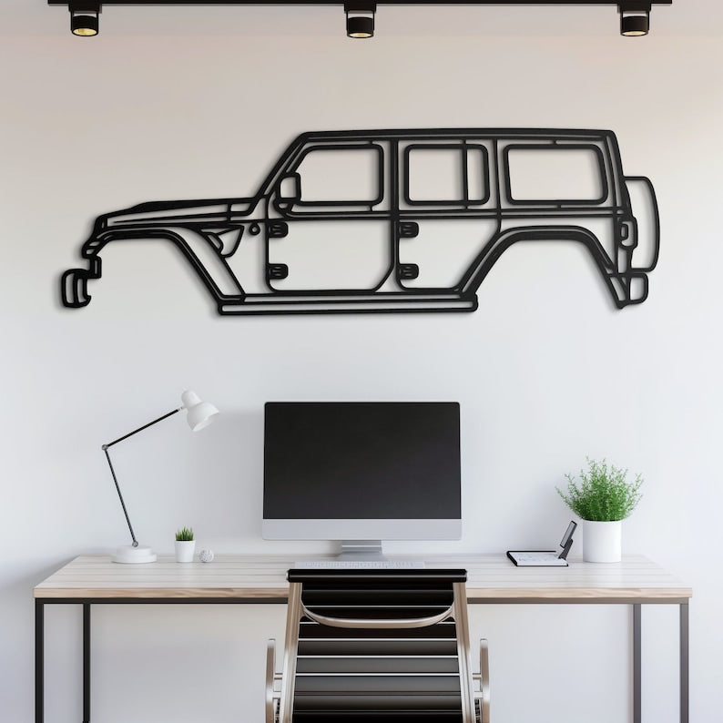 Jeep Wrangler Metal Wall Hanging silhouette
