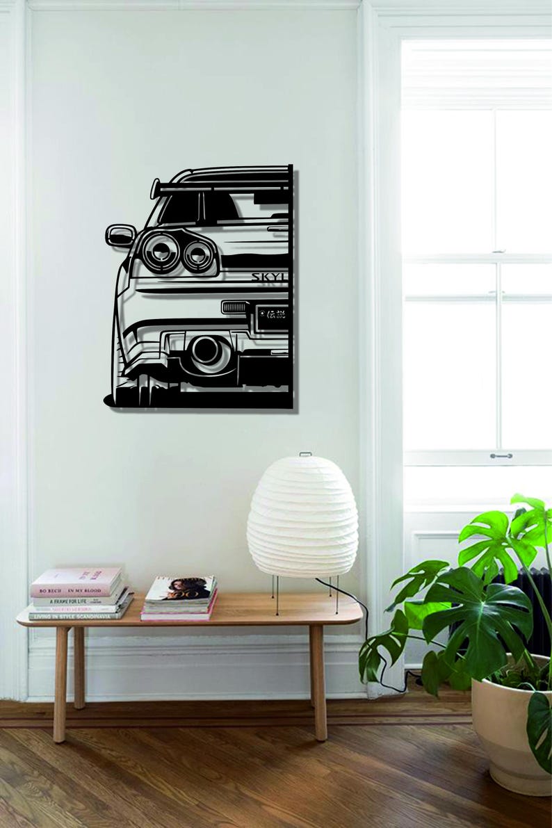 Nissan Skyline GT-R R34 Metal Wall Hanging silhouette
