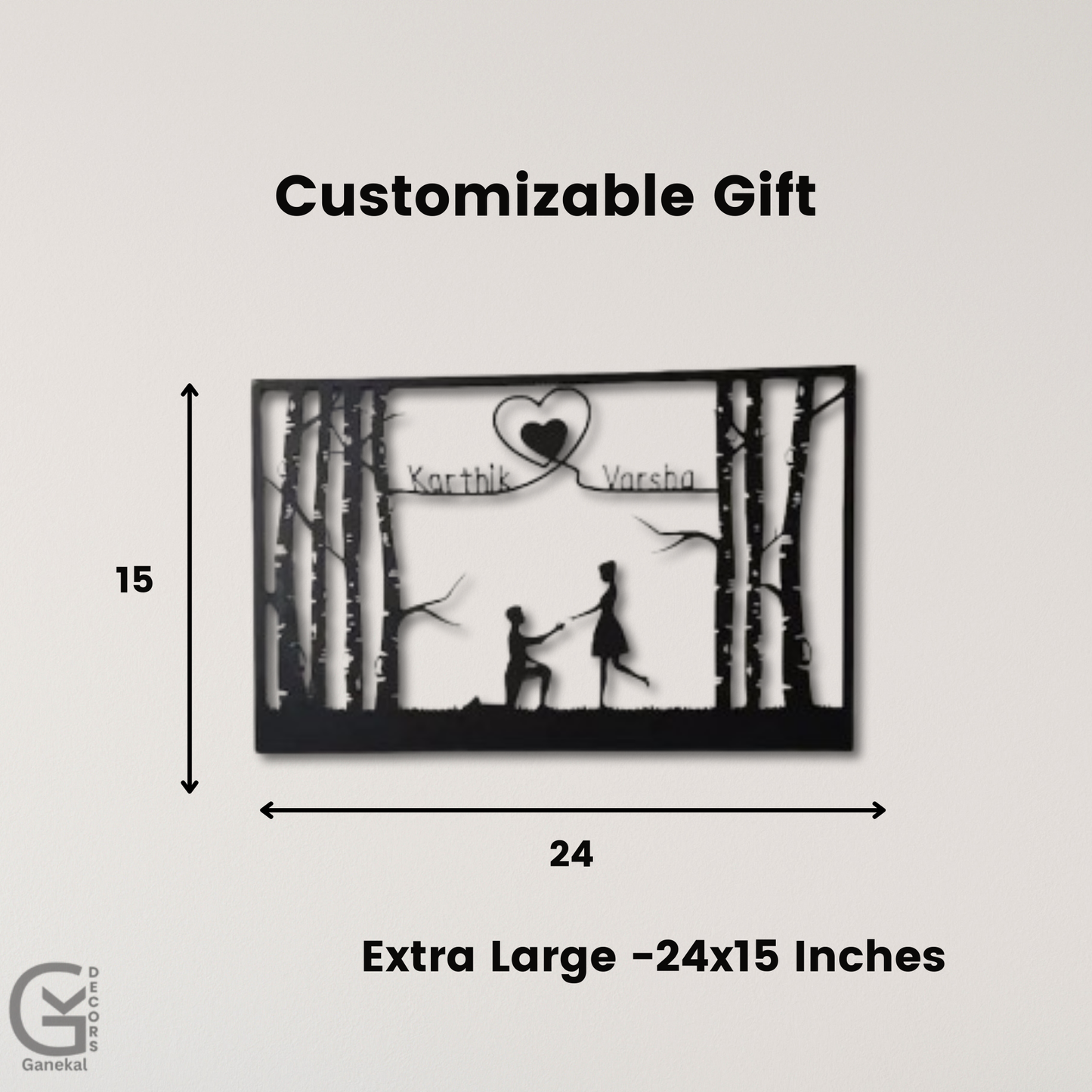 Personalized Couples Name Metal Wall Hanging