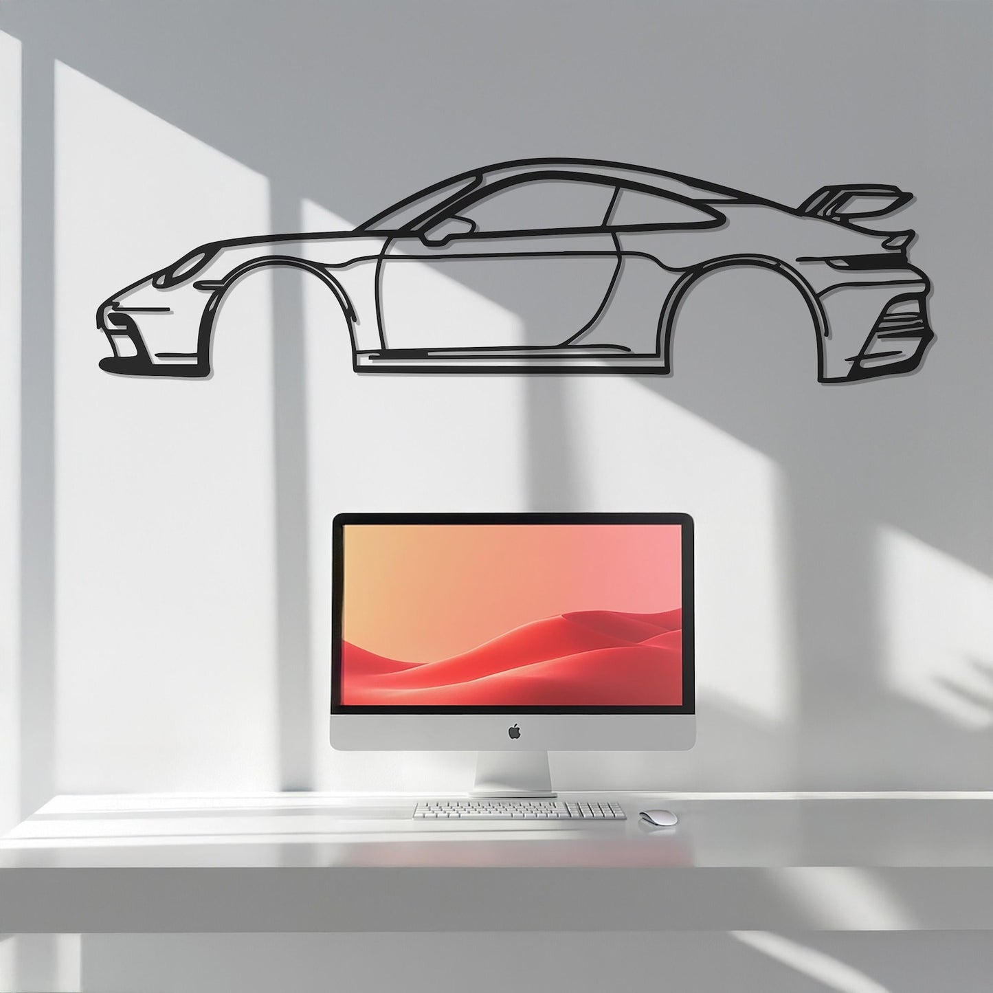 911 GT3 RS Car Metal Wall Hanging silhouette