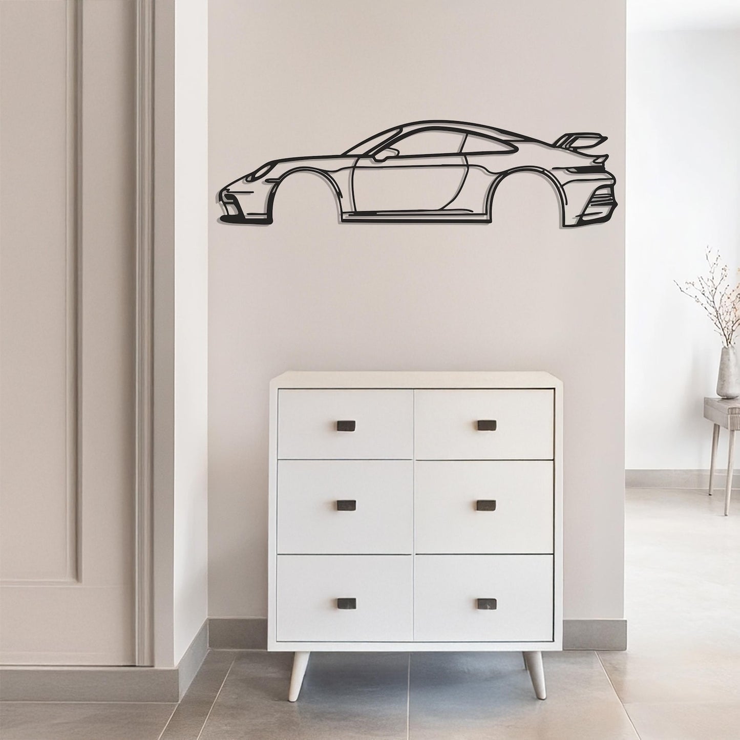 911 GT3 RS Car Metal Wall Hanging silhouette