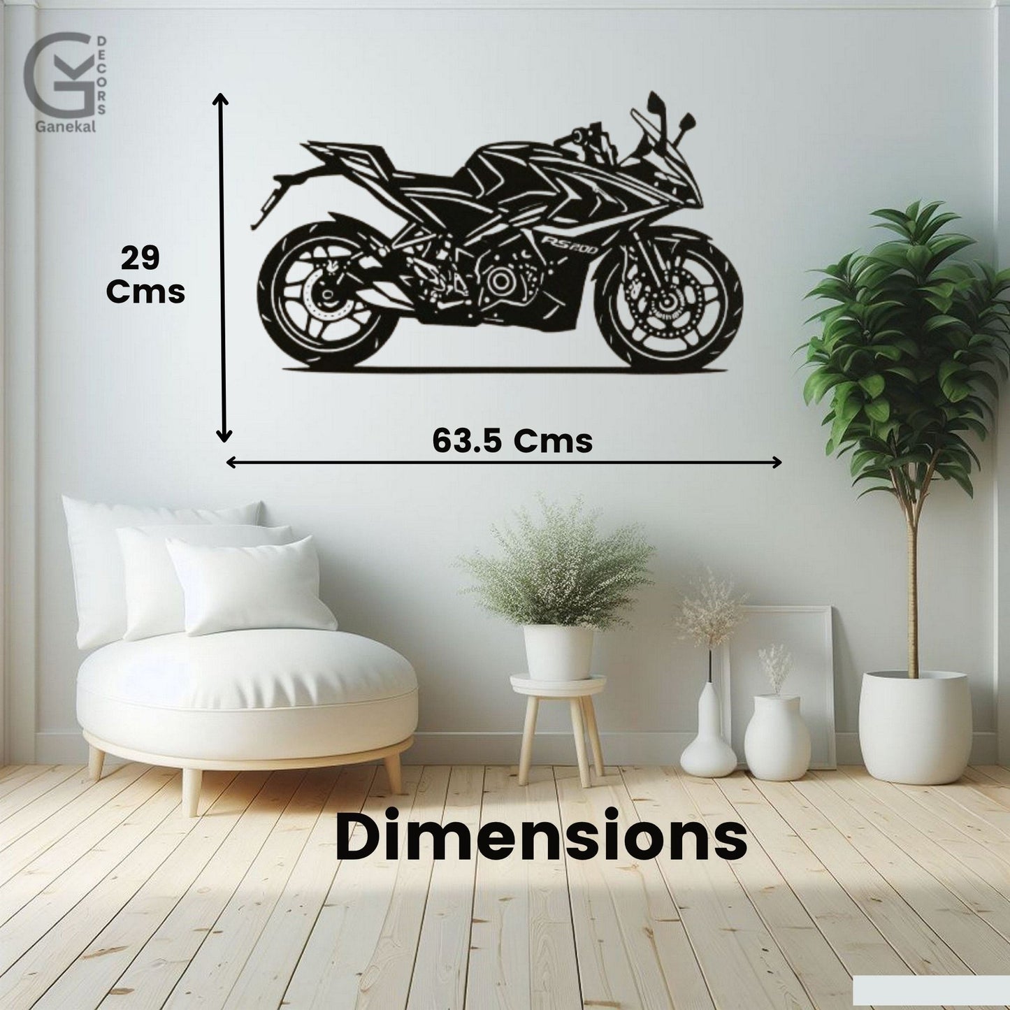 Bajaj Pulsar RS 200 Metal Wall Hanging Silhouette
