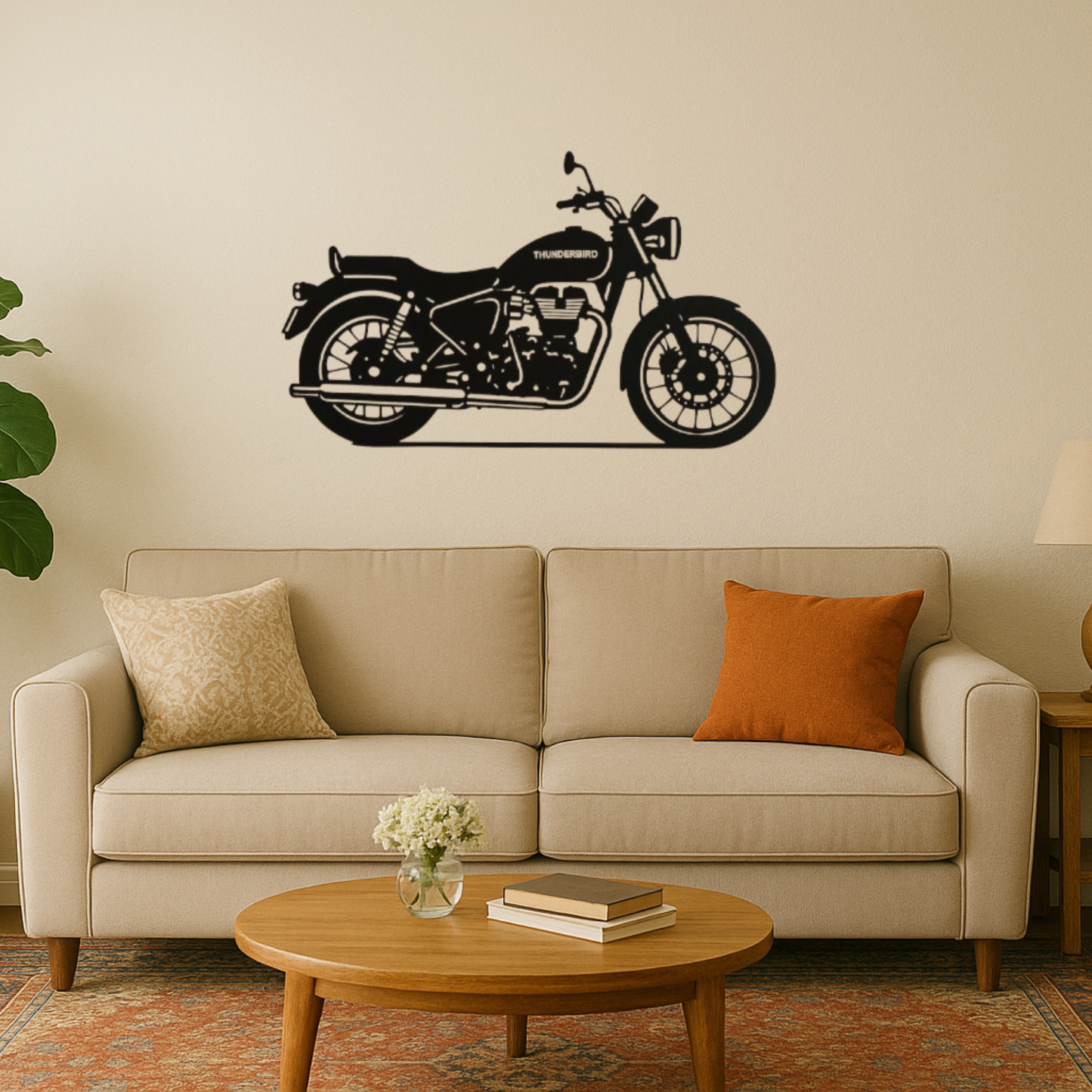 Royal Enfied Thunderbird Metal Wall Hanging Silhouette