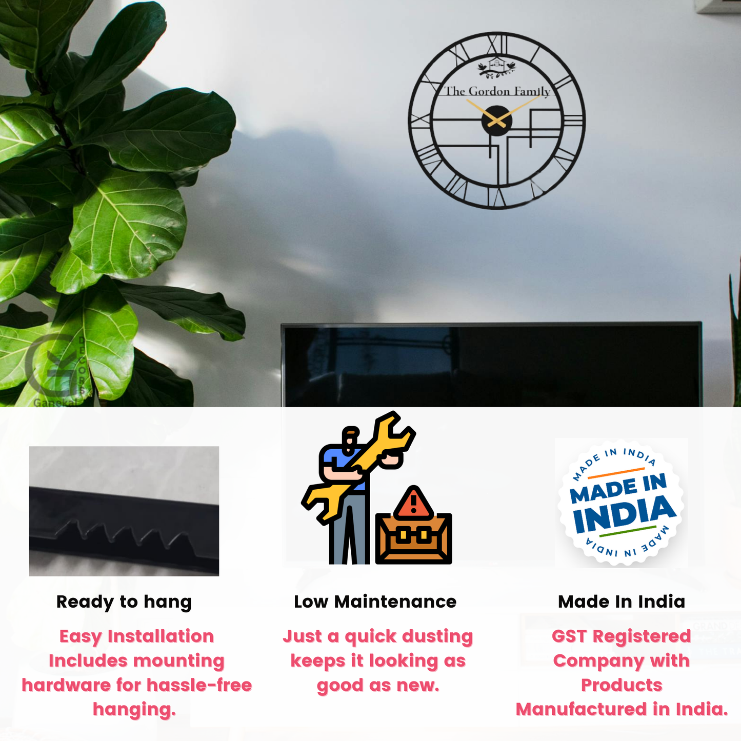 Customized Metal Analog Wall Clock