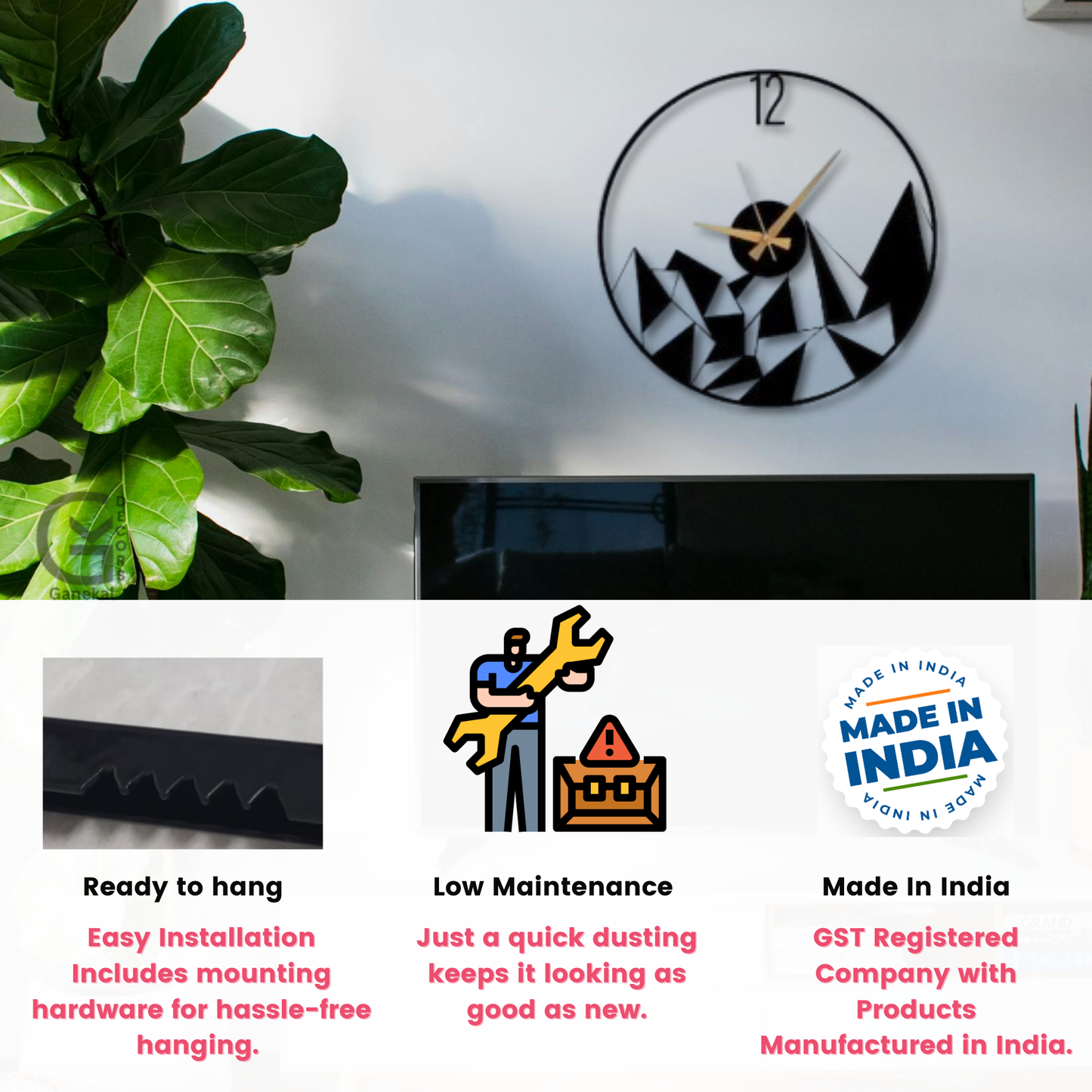 The Stylish Metal Design Elegant Analog Wall Clock