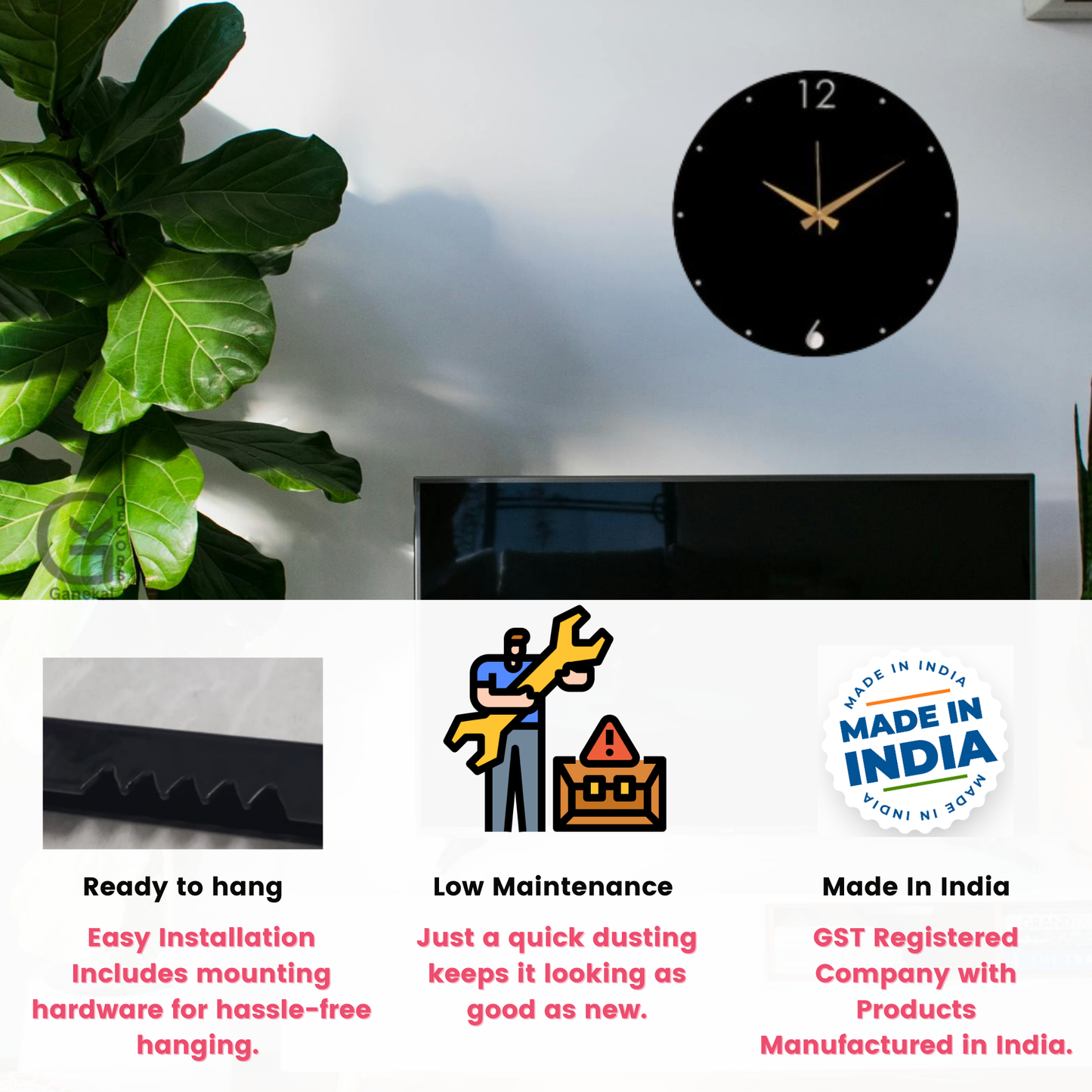 Premium Black Metal Wall Clock