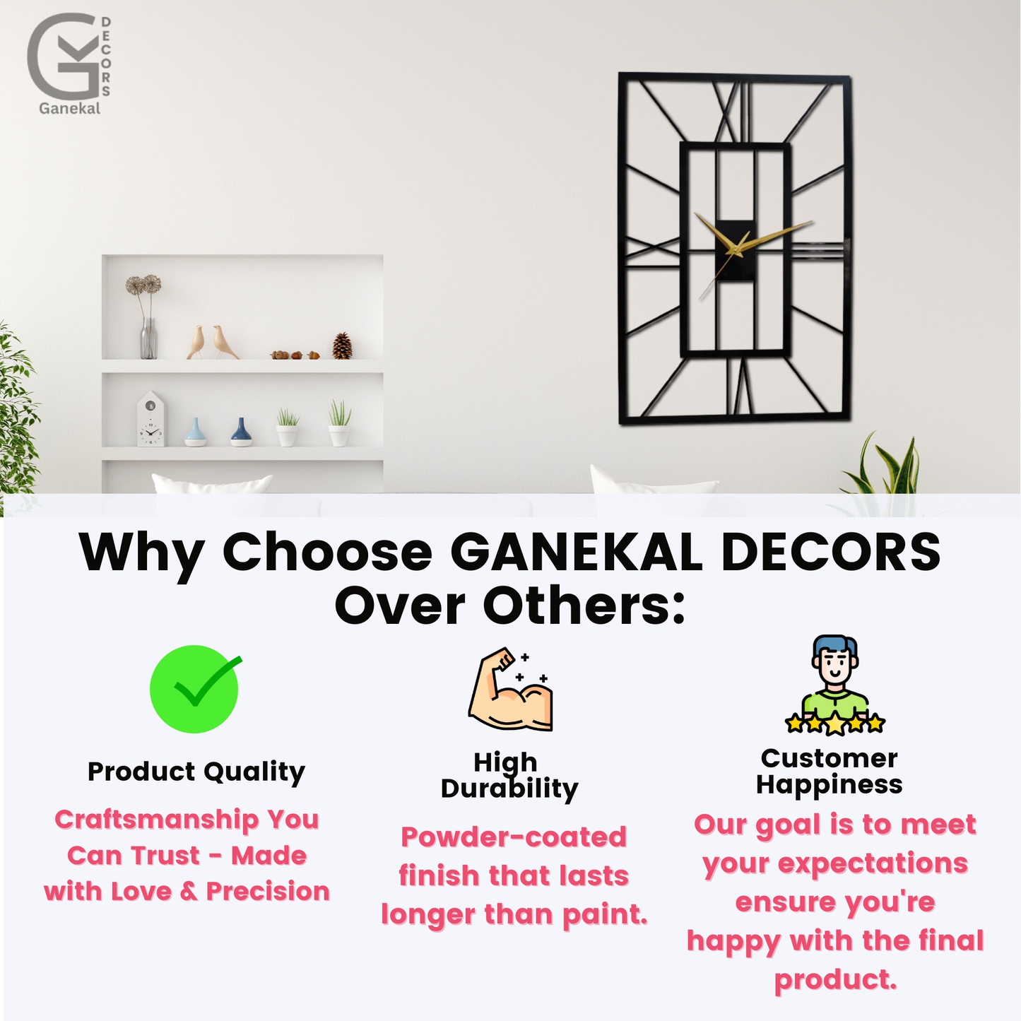 Contemporary Design Premium Metal Analog Wall Clock