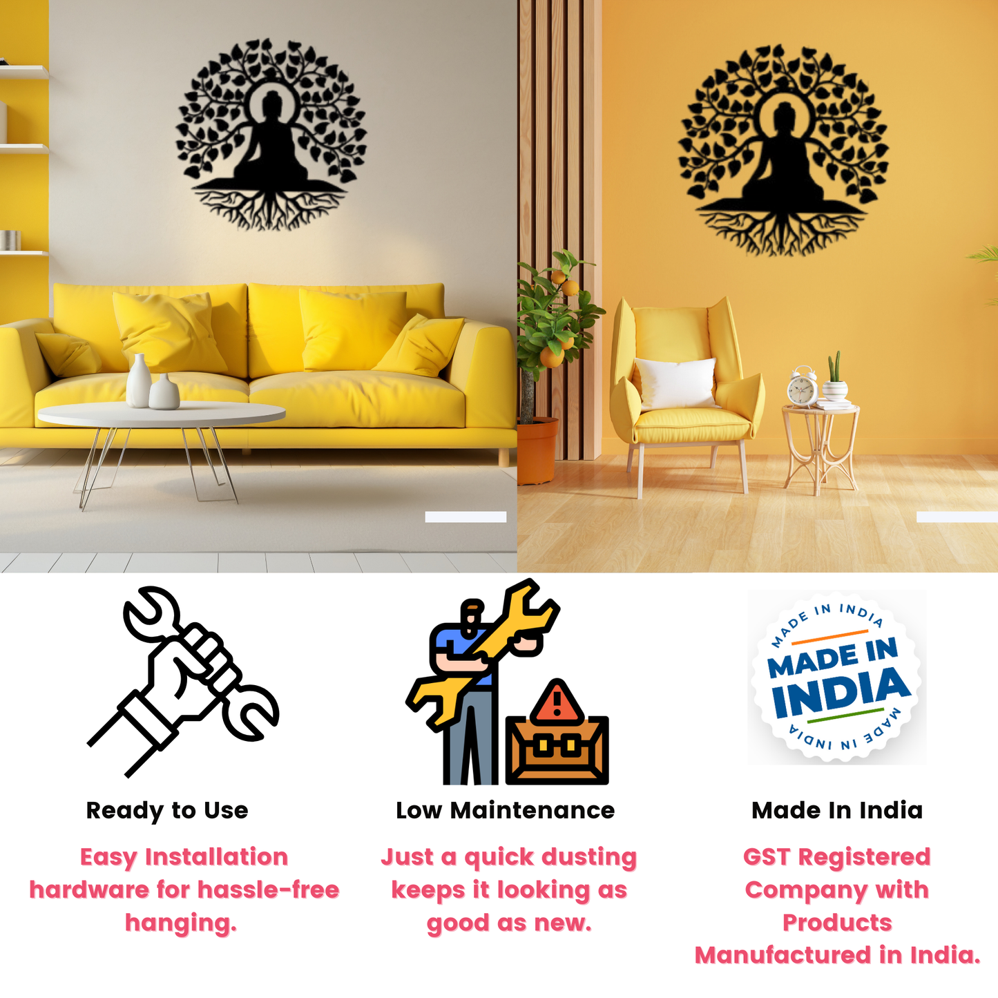 Spiritual Buddha Metal Wall Art Home Decor