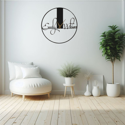 Stylish Customized Couple Metal Analog Wall Clock