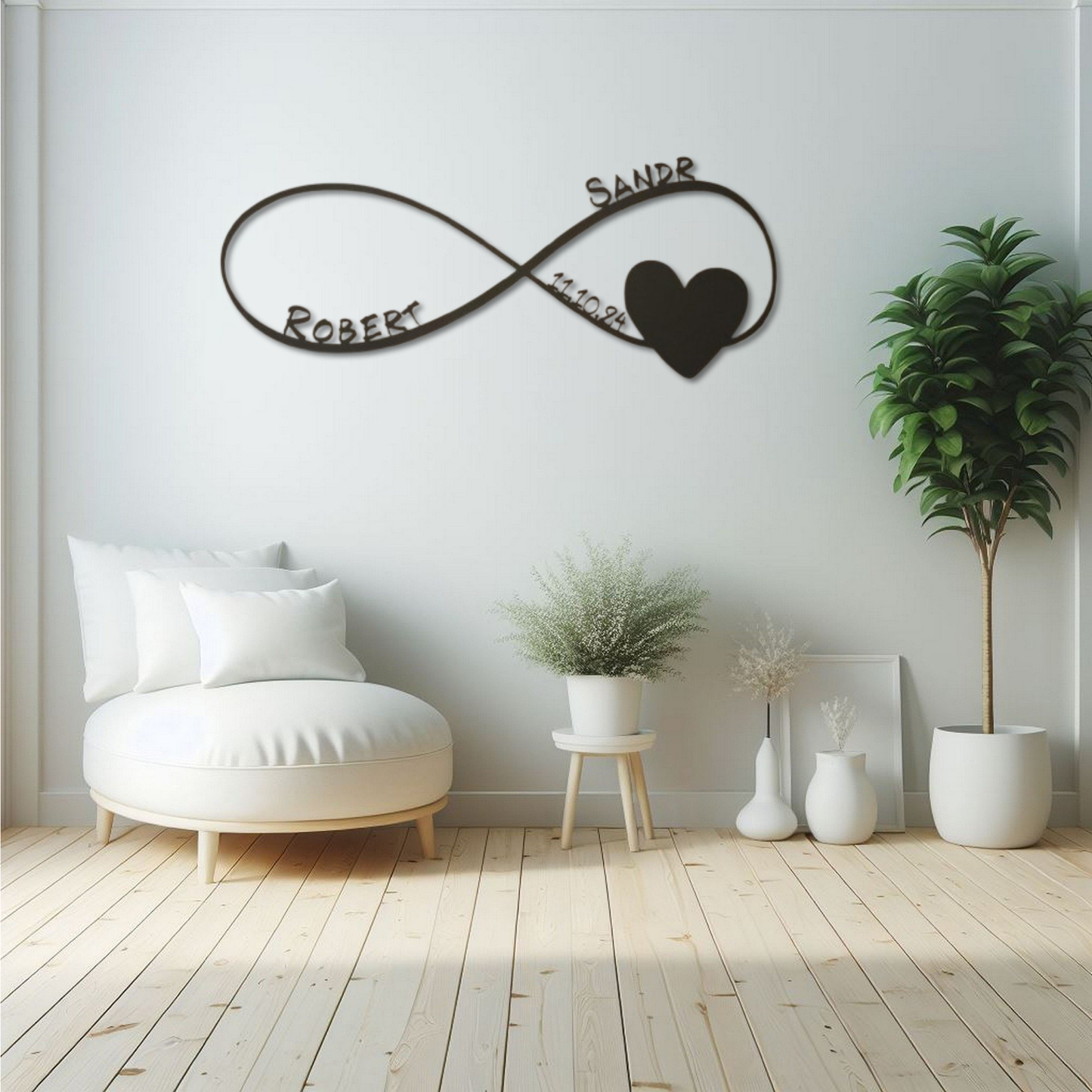 Infinity Heart Metal Custom Name Metal Wall hanging