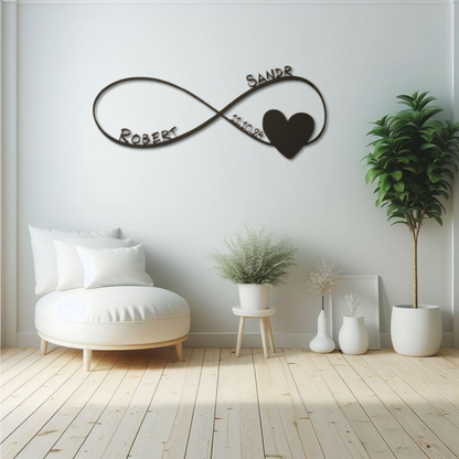 Infinity Heart Metal Custom Name Metal Wall hanging