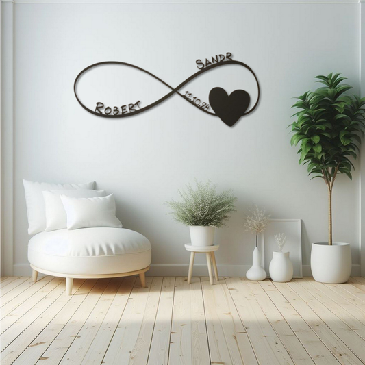 Infinity Heart Metal Custom Name Metal Wall hanging