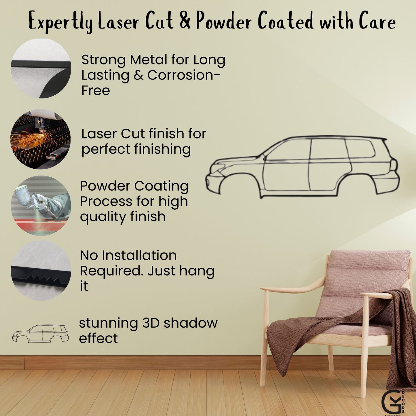 Modern Car Metal Wall Hanging Home Decor