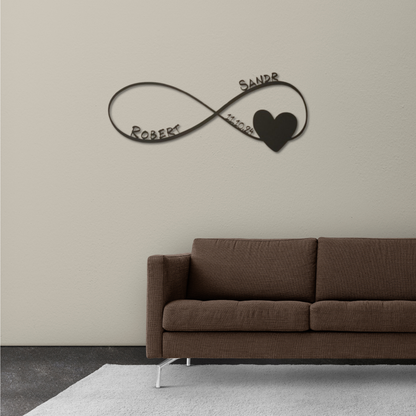 Infinity Heart Metal Custom Name Metal Wall hanging