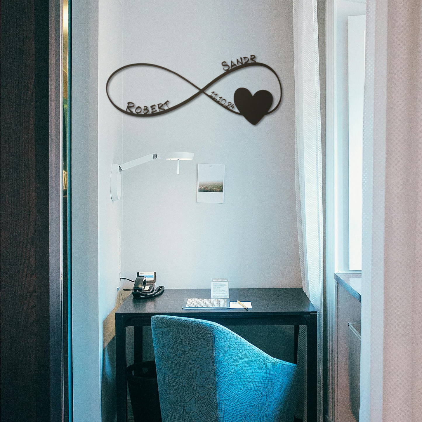 Infinity Heart Metal Custom Name Metal Wall hanging