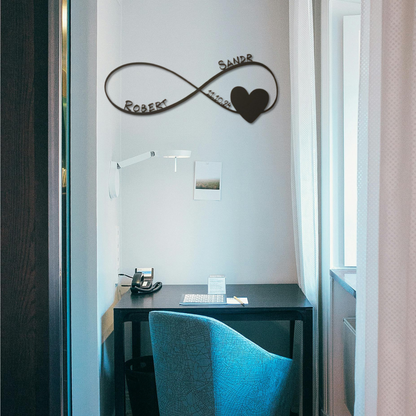 Infinity Heart Metal Custom Name Metal Wall hanging