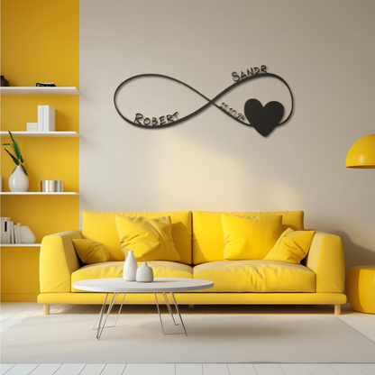 Infinity Heart Metal Custom Name Metal Wall hanging