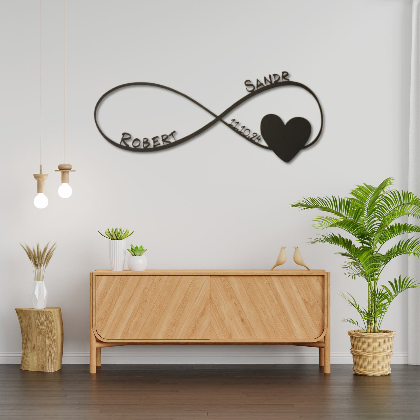 Infinity Heart Metal Custom Name Metal Wall hanging