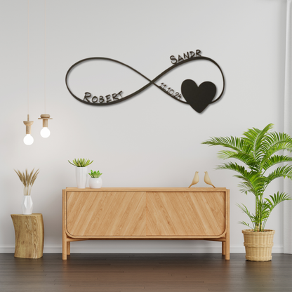 Infinity Heart Metal Custom Name Metal Wall hanging