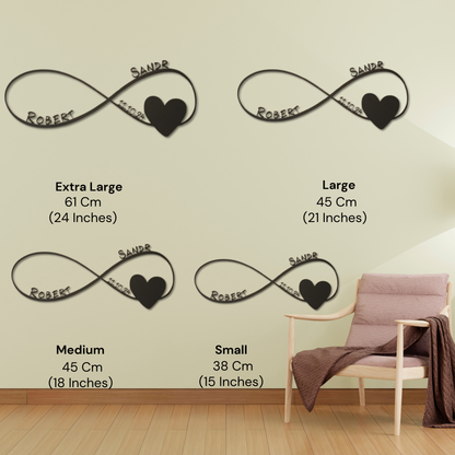 Infinity Heart Metal Custom Name Metal Wall hanging