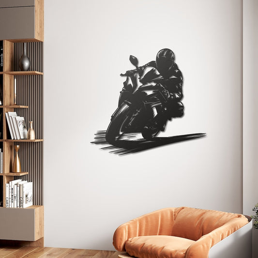 Bike Rider Metal Wall Hanging Silhouette