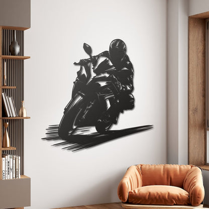 Bike Rider Metal Wall Hanging Silhouette