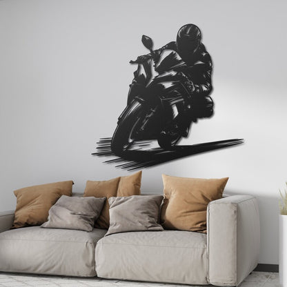 Bike Rider Metal Wall Hanging Silhouette