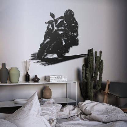 Bike Rider Metal Wall Hanging Silhouette