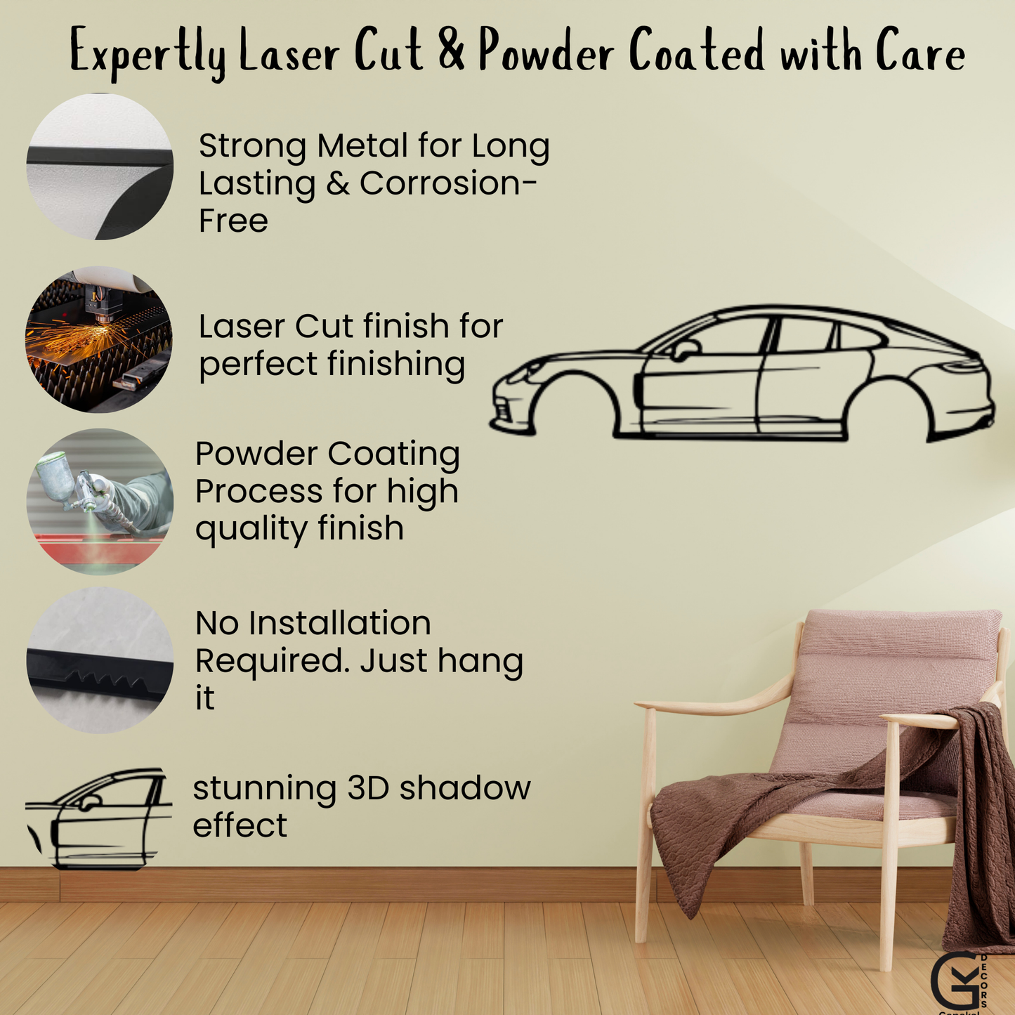 Amazing Car Metal Wall Hanging Home Decor
