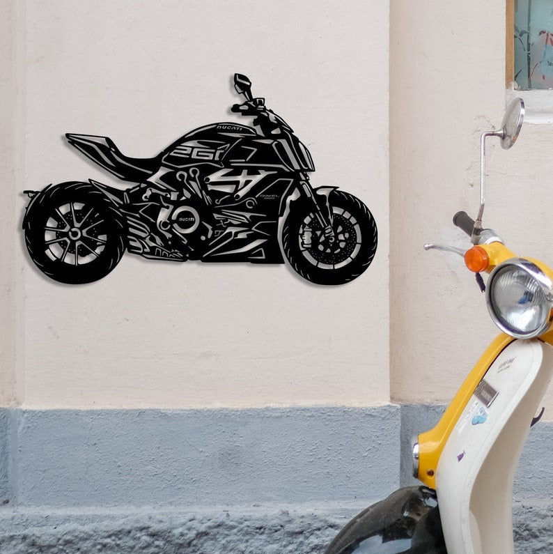 Ducati Diavel Metal Wall Hanging Silhouette