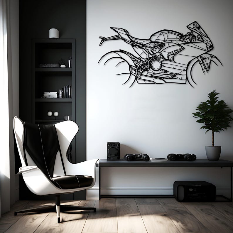 Ducati Panigale V4SP Metal Wall Hanging Silhouette