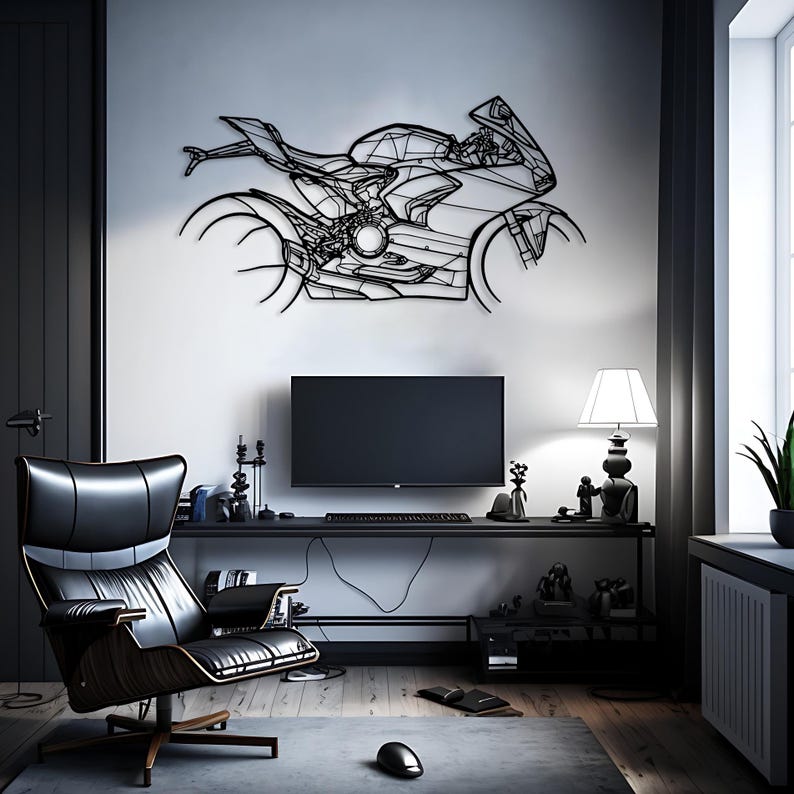 Ducati Panigale V4SP Metal Wall Hanging Silhouette