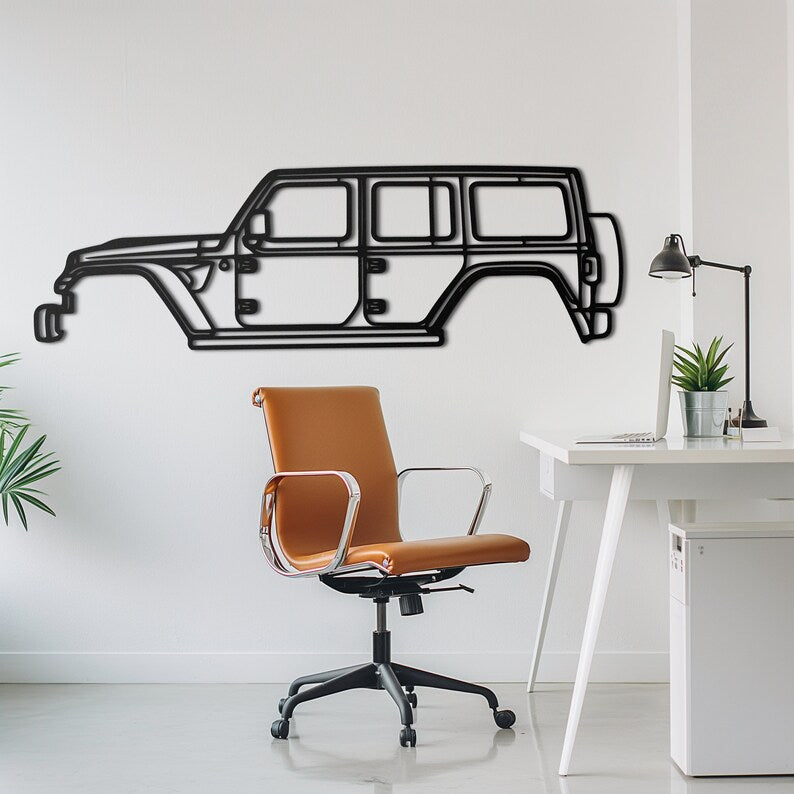 Jeep Wrangler Metal Wall Hanging silhouette