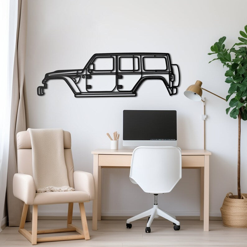 Jeep Wrangler Metal Wall Hanging silhouette