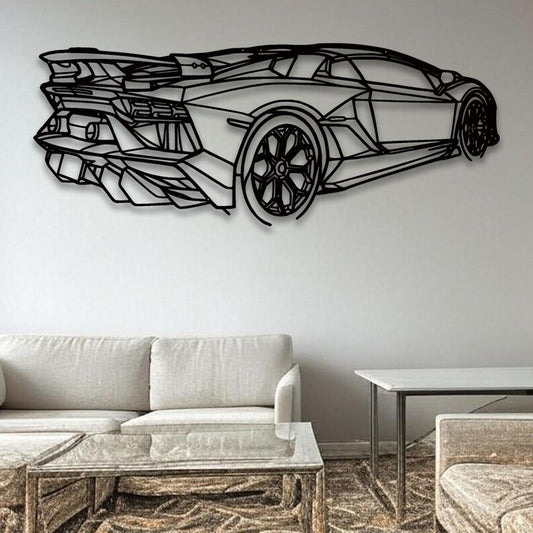 Lamborghini Aventador Metal Wall Hanging silhouette