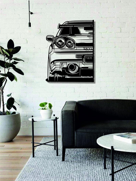 Nissan Skyline GT-R R34 Metal Wall Hanging silhouette