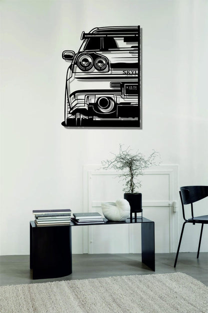 Nissan Skyline GT-R R34 Metal Wall Hanging silhouette