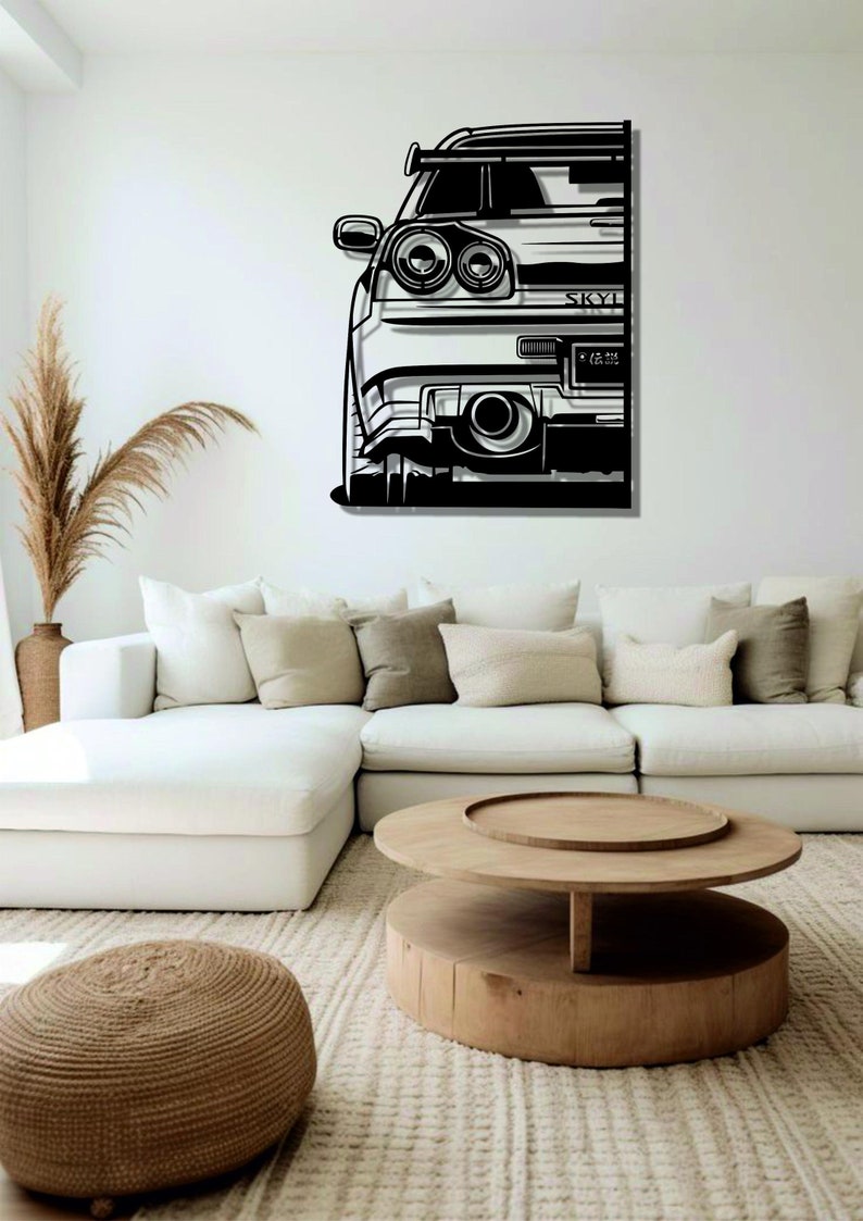 Nissan Skyline GT-R R34 Metal Wall Hanging silhouette