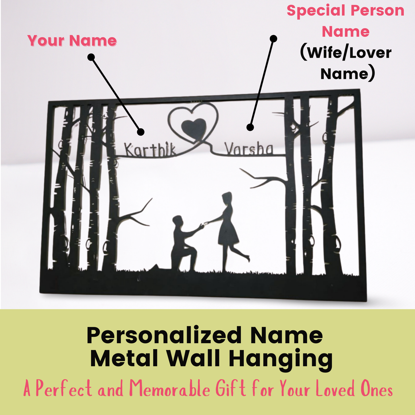 Personalized Couples Name Metal Wall Hanging