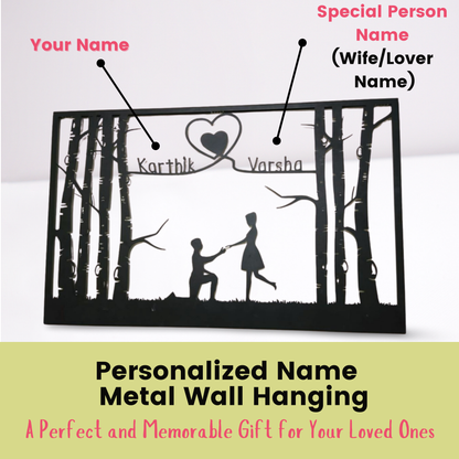 Personalized Couples Name Metal Wall Hanging