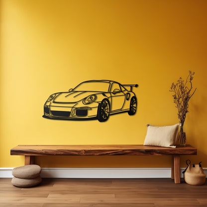 911 GT3 RS Front View Metal Wall Hanging silhouette
