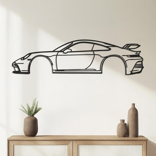 911 GT3 RS Car Metal Wall Hanging silhouette