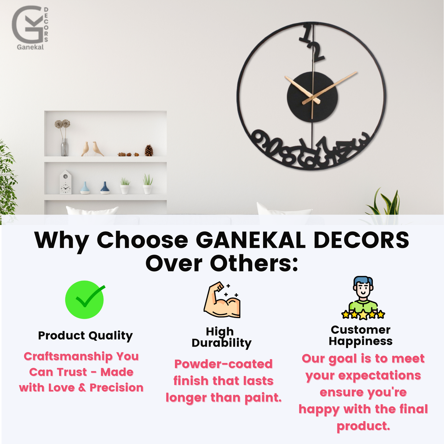 The Premium and Stylish Metal Design Elegant Analog Wall Clock