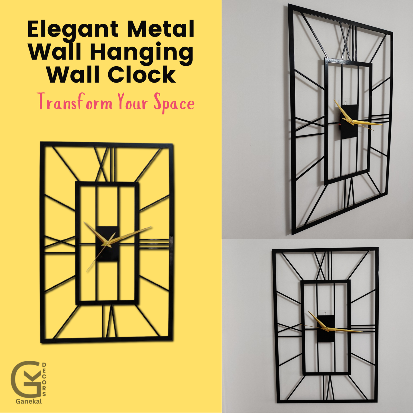 Contemporary Design Premium Metal Analog Wall Clock