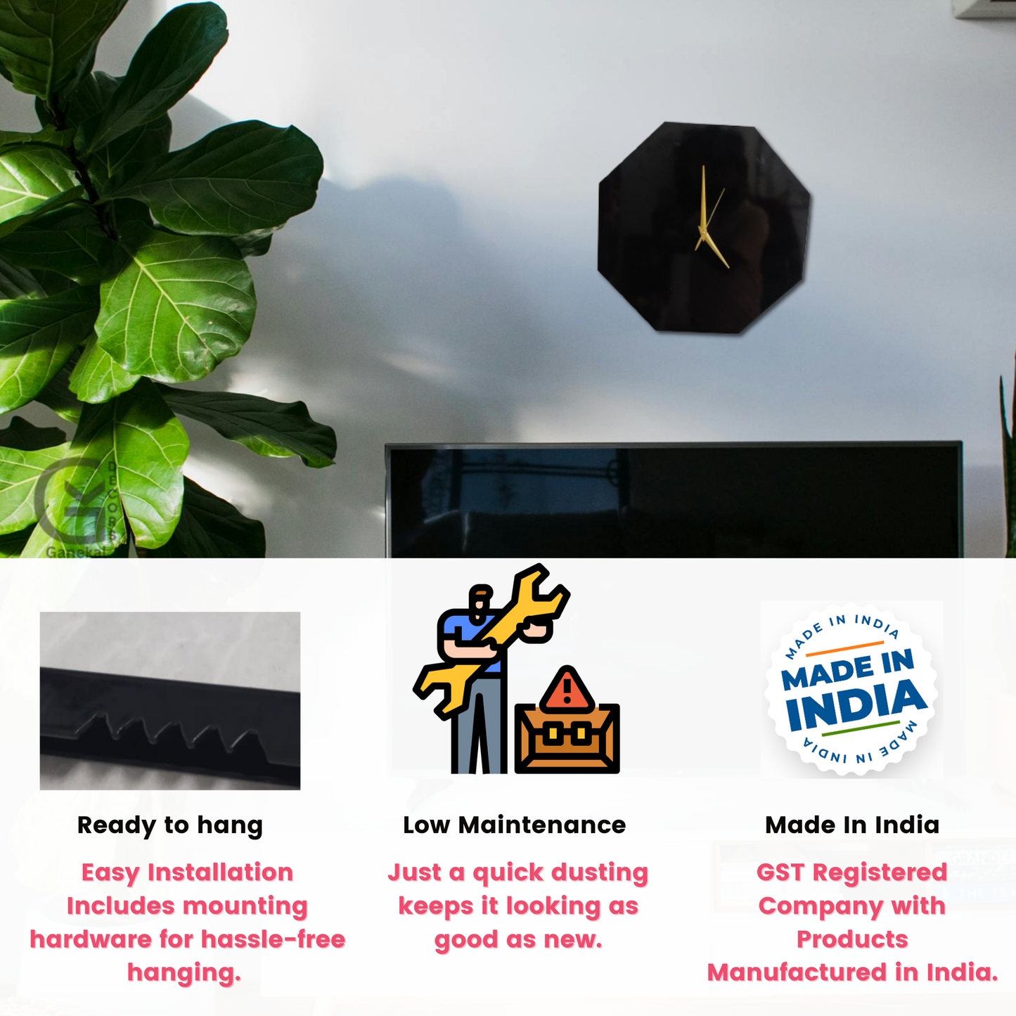 Minimo Design Elegant Metal Analog Wall Clock