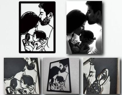 Personalized Metal Photo Portrait (Family)