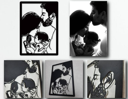 Personalized Metal Photo Portrait (Family)