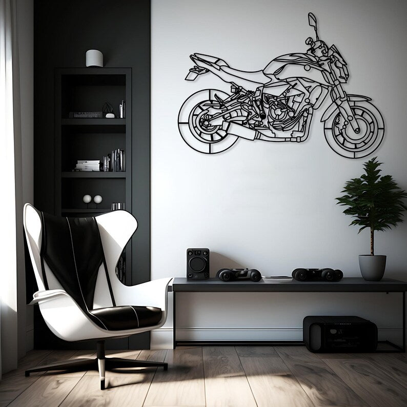 Yamaha MT07 Metal Wall Hanging Silhouette
