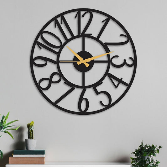 Big Numbers Metal Wall Clock