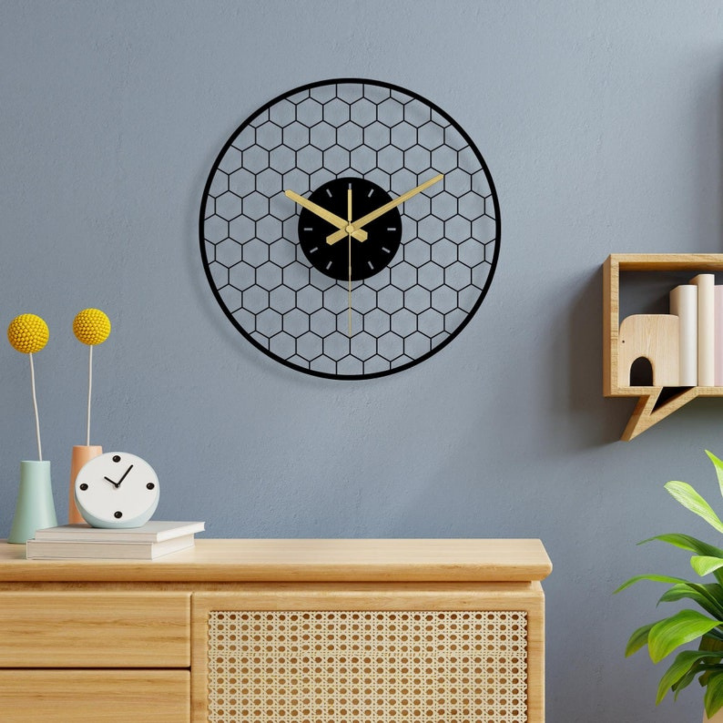Premium Modern Honeycomb Design Wall Clock